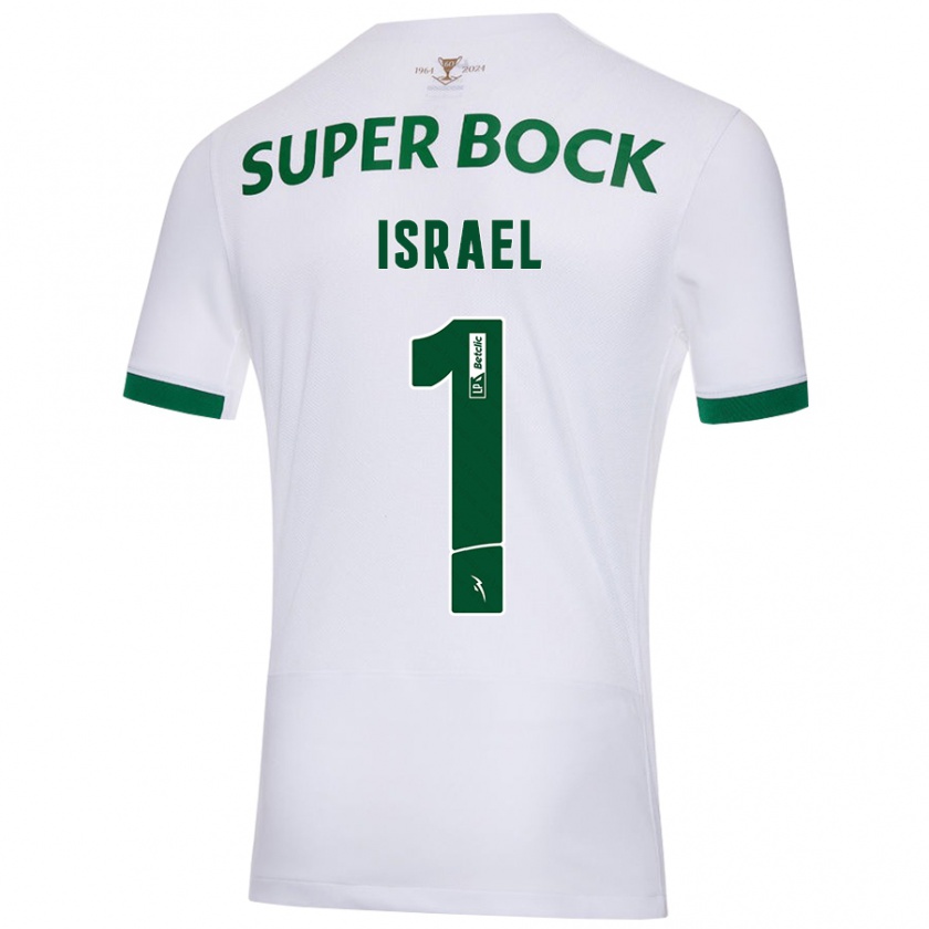 Kandiny Enfant Maillot Franco Israel #1 Blanc Vert Tenues Extérieur 2024/25 T-Shirt