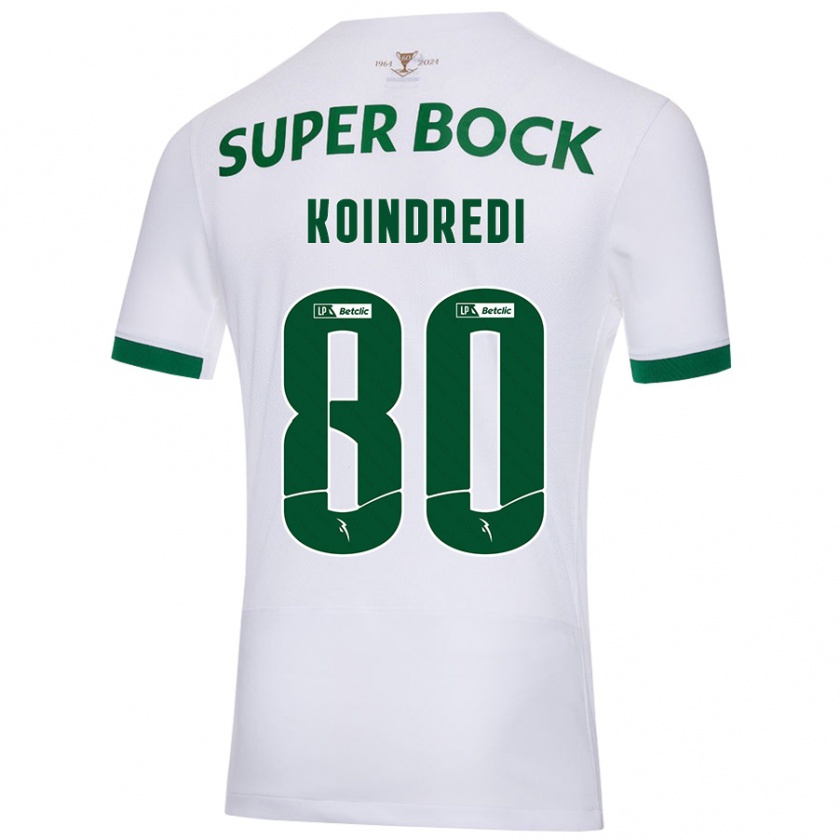 Kandiny Enfant Maillot Koba Koindredi #80 Blanc Vert Tenues Extérieur 2024/25 T-Shirt