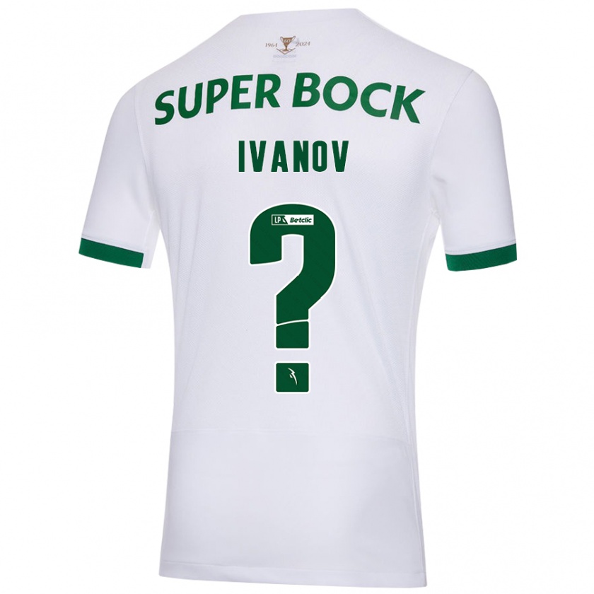 Kandiny Enfant Maillot David Ivanov #0 Blanc Vert Tenues Extérieur 2024/25 T-Shirt