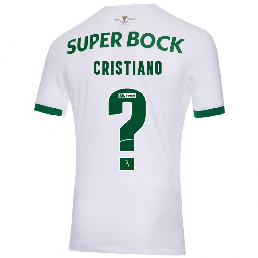 Kandiny Enfant Maillot José Cristiano #0 Blanc Vert Tenues Extérieur 2024/25 T-Shirt