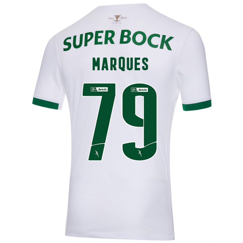 Kandiny Enfant Maillot Rodrigo Marquês #79 Blanc Vert Tenues Extérieur 2024/25 T-Shirt