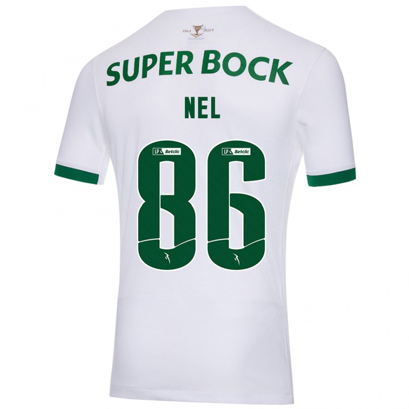 Kandiny Enfant Maillot Rafael Nel #86 Blanc Vert Tenues Extérieur 2024/25 T-Shirt