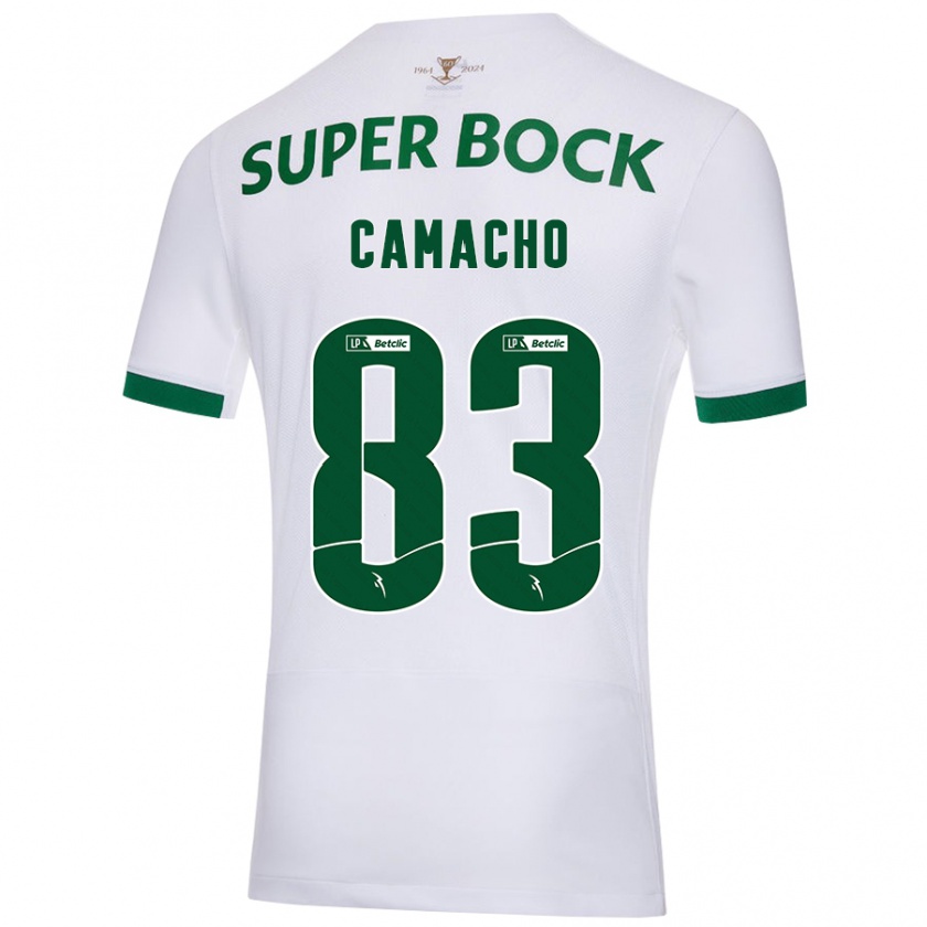 Kandiny Enfant Maillot Rafael Camacho #83 Blanc Vert Tenues Extérieur 2024/25 T-Shirt