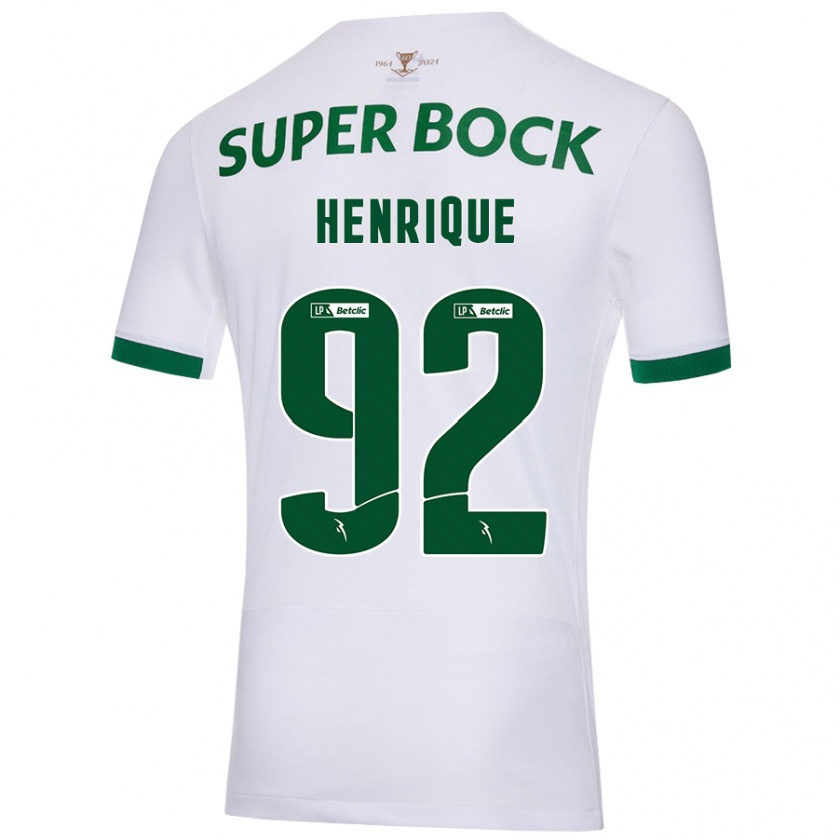 Kandiny Enfant Maillot Eduardo Henrique #92 Blanc Vert Tenues Extérieur 2024/25 T-Shirt