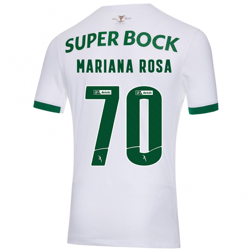 Kandiny Enfant Maillot Mariana Silva Pinto Vilaça Da Rosa #70 Blanc Vert Tenues Extérieur 2024/25 T-Shirt