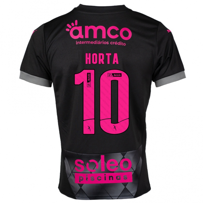 Kandiny Enfant Maillot André Horta #10 Noir Rose Tenues Extérieur 2024/25 T-Shirt