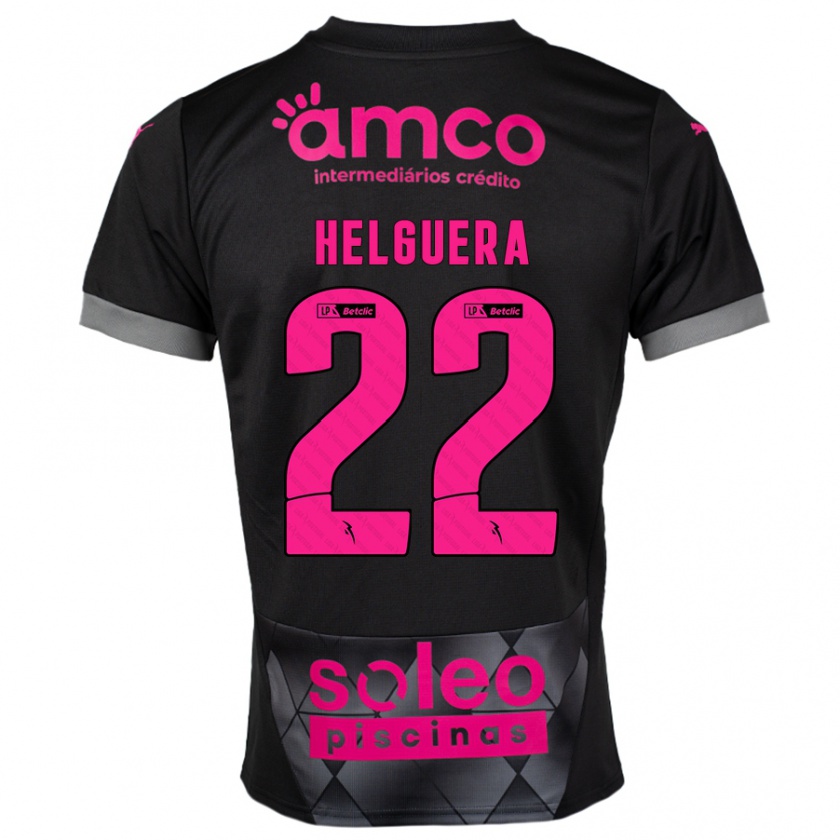 Kandiny Enfant Maillot Thiago Helguera #22 Noir Rose Tenues Extérieur 2024/25 T-Shirt