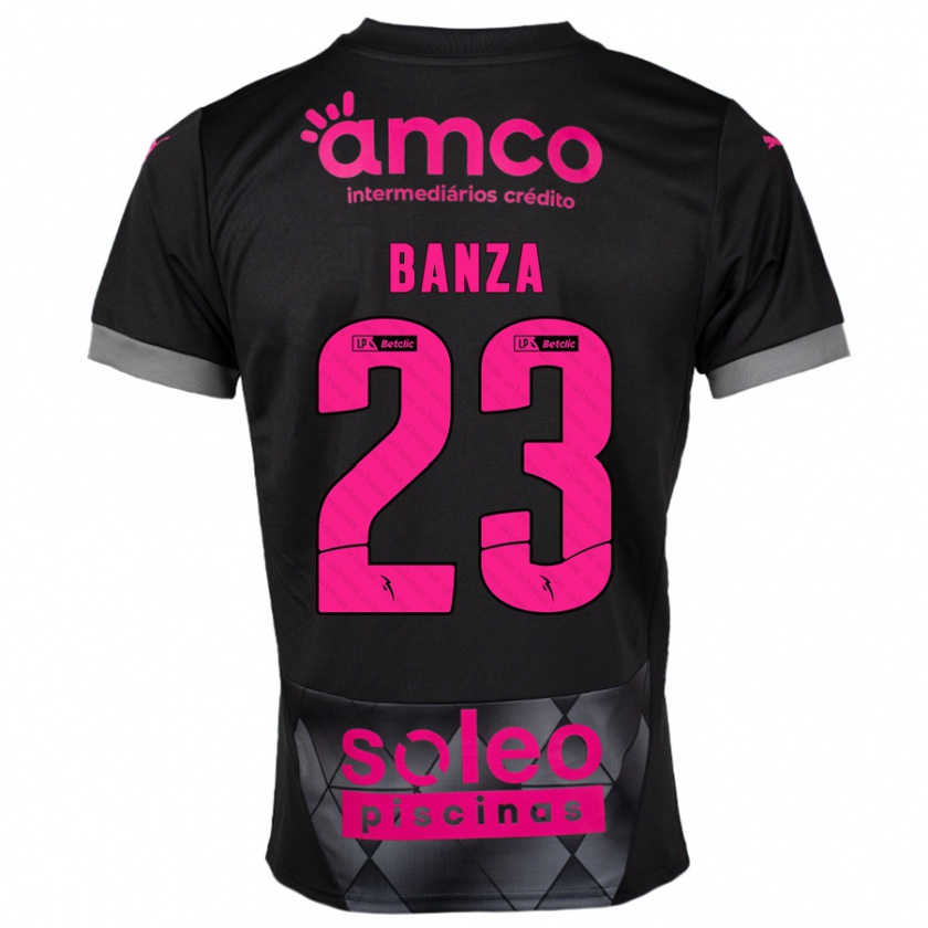 Kandiny Enfant Maillot Simon Banza #23 Noir Rose Tenues Extérieur 2024/25 T-Shirt