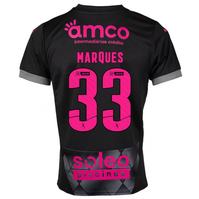 Kandiny Enfant Maillot João Marques #33 Noir Rose Tenues Extérieur 2024/25 T-Shirt