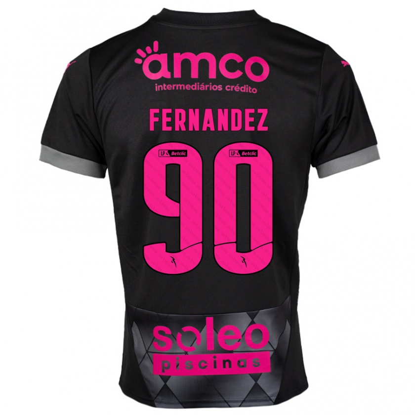 Kandiny Enfant Maillot Roberto Fernández #90 Noir Rose Tenues Extérieur 2024/25 T-Shirt