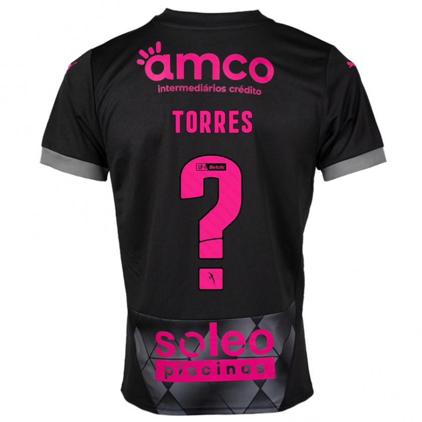 Kandiny Enfant Maillot Marco Torres #0 Noir Rose Tenues Extérieur 2024/25 T-Shirt