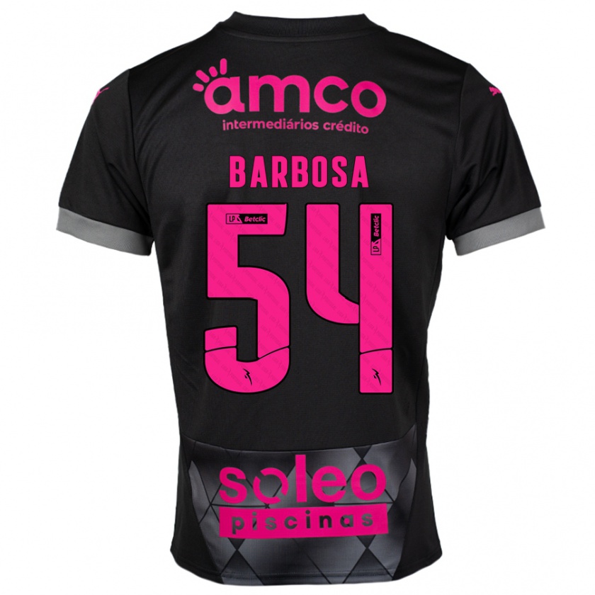 Kandiny Enfant Maillot Guilherme Barbosa #54 Noir Rose Tenues Extérieur 2024/25 T-Shirt