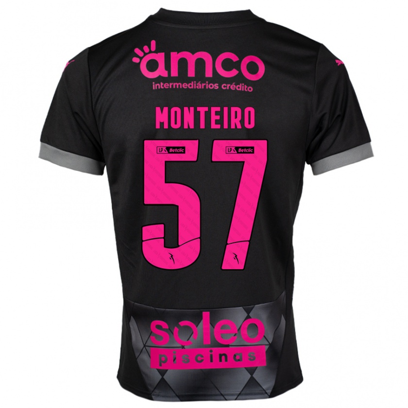 Kandiny Enfant Maillot Jordan Monteiro #57 Noir Rose Tenues Extérieur 2024/25 T-Shirt