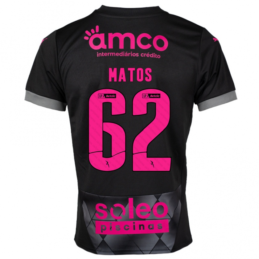 Kandiny Enfant Maillot Nuno Matos #62 Noir Rose Tenues Extérieur 2024/25 T-Shirt