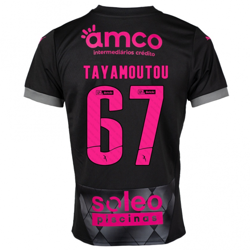 Kandiny Enfant Maillot Enzo Tayamoutou #67 Noir Rose Tenues Extérieur 2024/25 T-Shirt