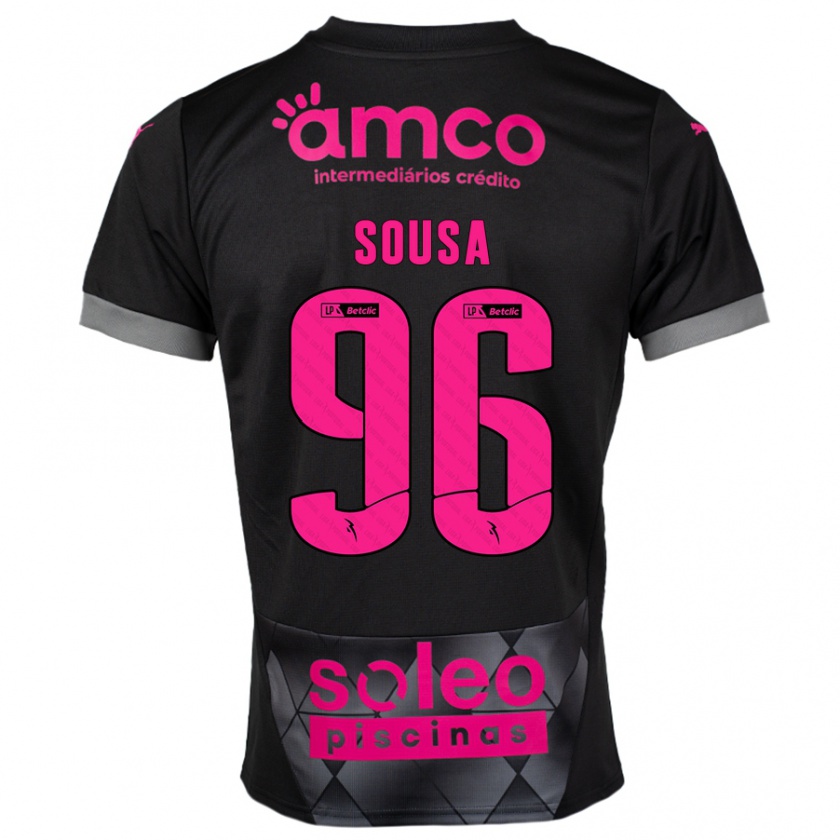 Kandiny Enfant Maillot Afonso Sousa #96 Noir Rose Tenues Extérieur 2024/25 T-Shirt