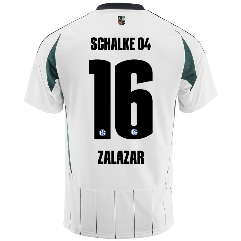 Kandiny Enfant Maillot Mauro Zalazar #16 Blanc Vert Tenues Extérieur 2024/25 T-Shirt