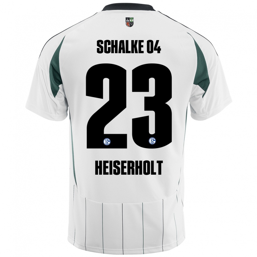 Kandiny Enfant Maillot Finn Heiserholt #23 Blanc Vert Tenues Extérieur 2024/25 T-Shirt