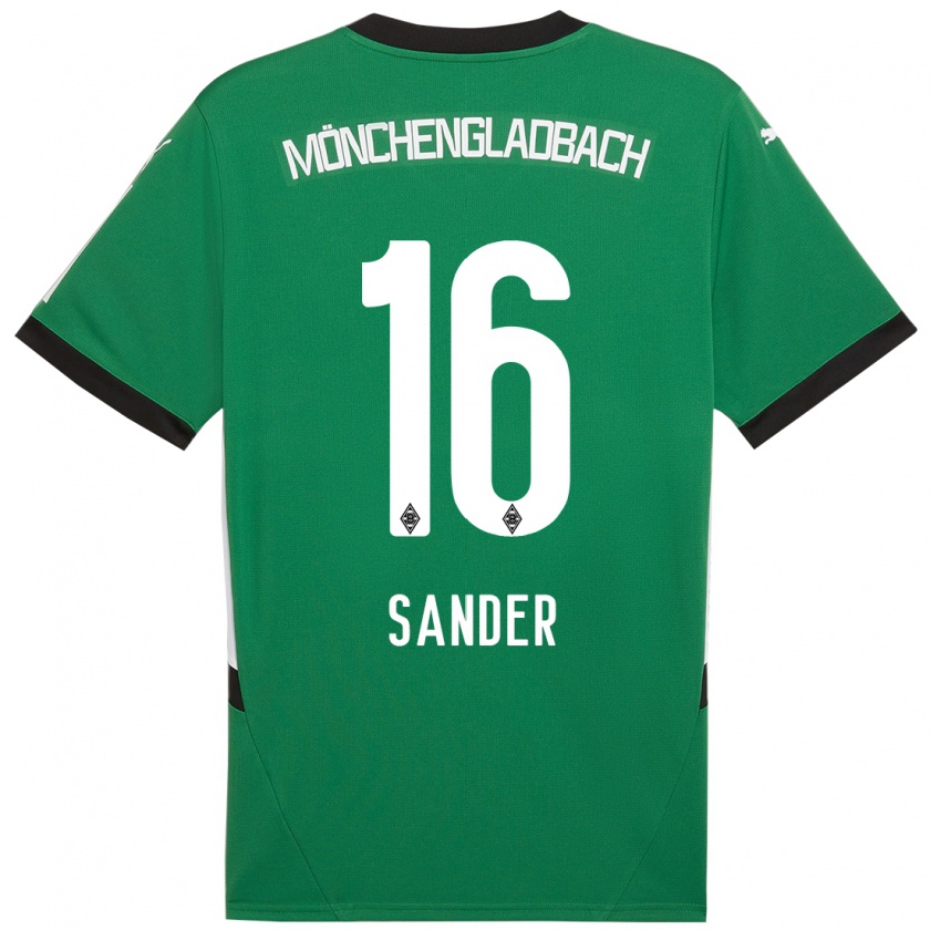 Kandiny Enfant Maillot Philipp Sander #16 Vert Blanc Tenues Extérieur 2024/25 T-Shirt