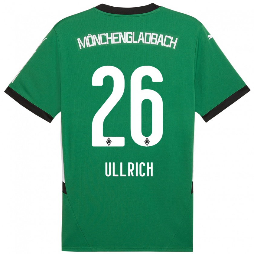 Kandiny Enfant Maillot Lukas Ullrich #26 Vert Blanc Tenues Extérieur 2024/25 T-Shirt