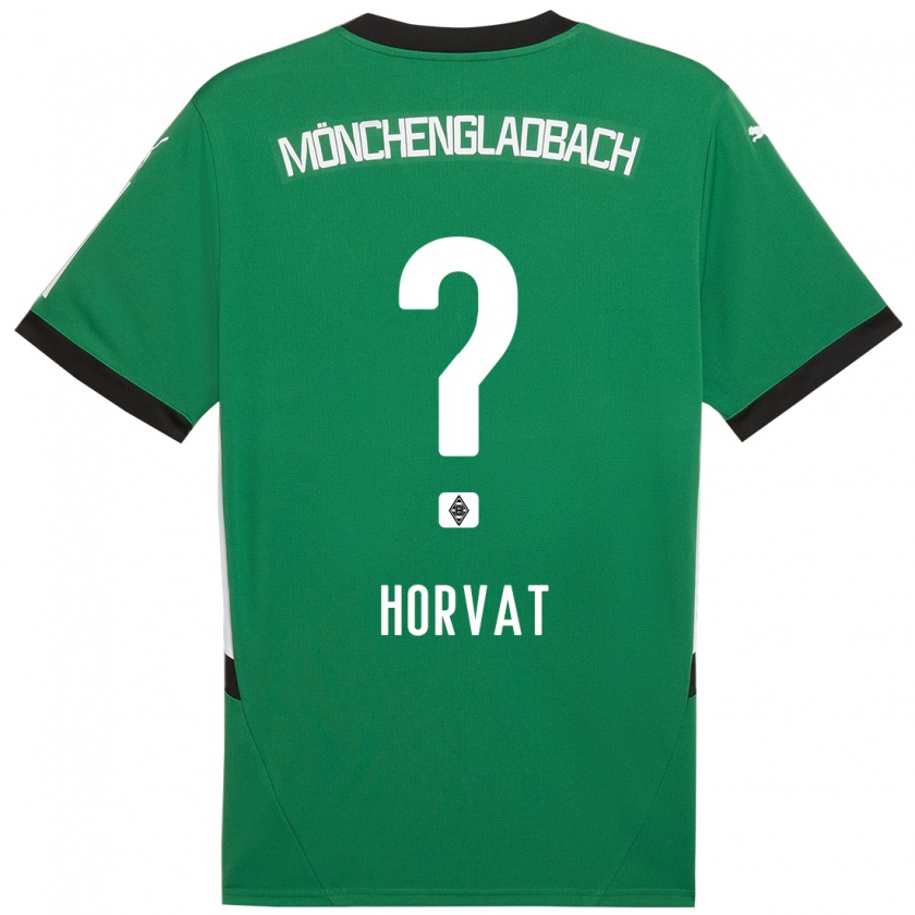 Kandiny Enfant Maillot Niko Horvat #0 Vert Blanc Tenues Extérieur 2024/25 T-Shirt