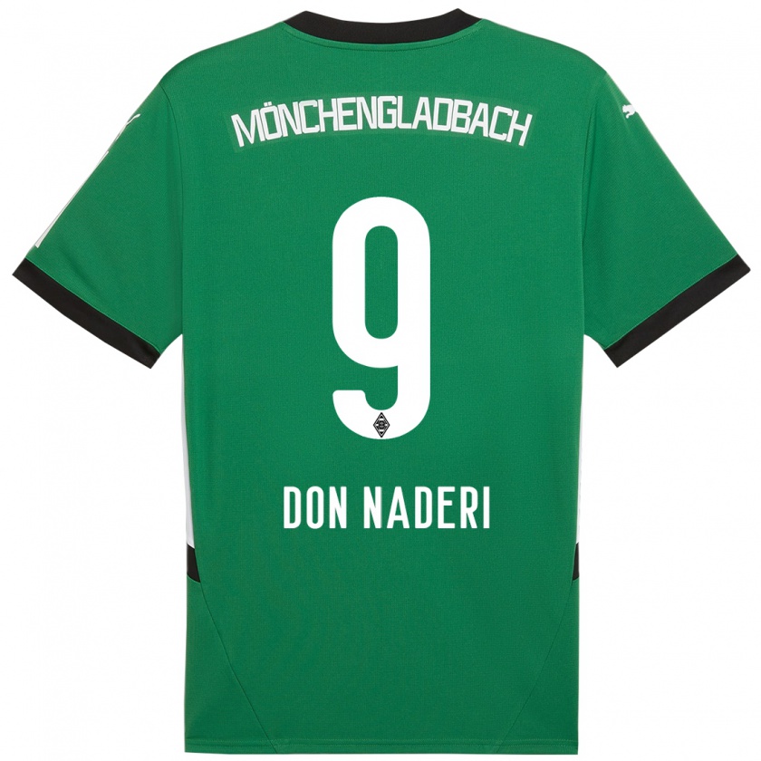 Kandiny Enfant Maillot Ryan Naderi #9 Vert Blanc Tenues Extérieur 2024/25 T-Shirt