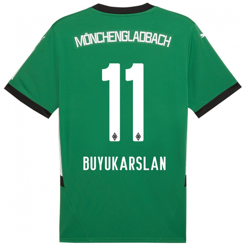 Kandiny Enfant Maillot Oguzcan Büyükarslan #11 Vert Blanc Tenues Extérieur 2024/25 T-Shirt