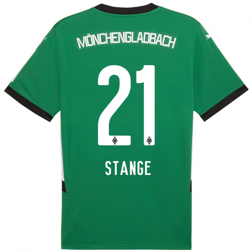 Kandiny Enfant Maillot Veit Stange #21 Vert Blanc Tenues Extérieur 2024/25 T-Shirt