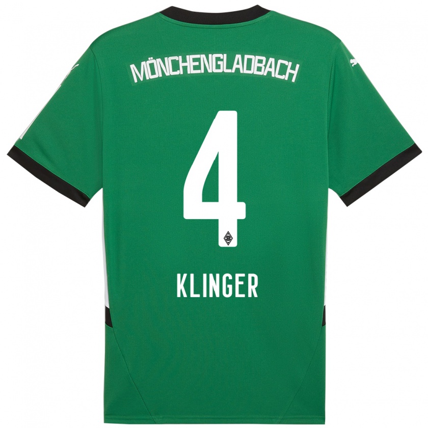 Kandiny Enfant Maillot Nina Klinger #4 Vert Blanc Tenues Extérieur 2024/25 T-Shirt