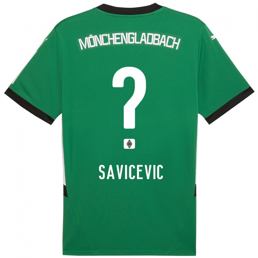 Kandiny Enfant Maillot Stefan Savicevic #0 Vert Blanc Tenues Extérieur 2024/25 T-Shirt