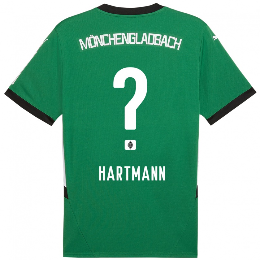 Kandiny Enfant Maillot Miguel Hartmann #0 Vert Blanc Tenues Extérieur 2024/25 T-Shirt