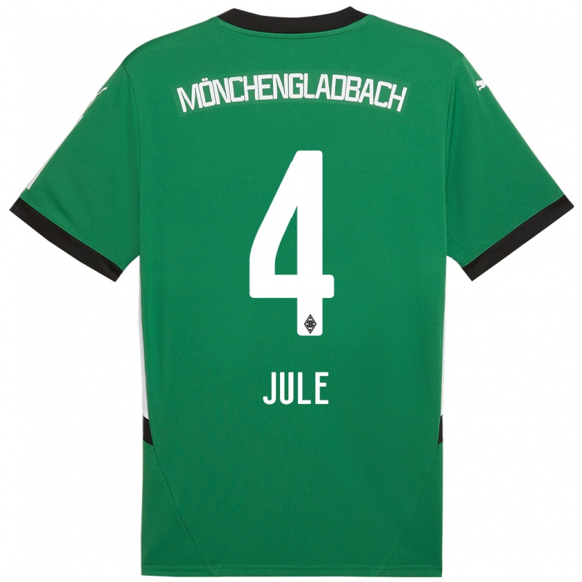 Kandiny Enfant Maillot Jule Dallmann #4 Vert Blanc Tenues Extérieur 2024/25 T-Shirt