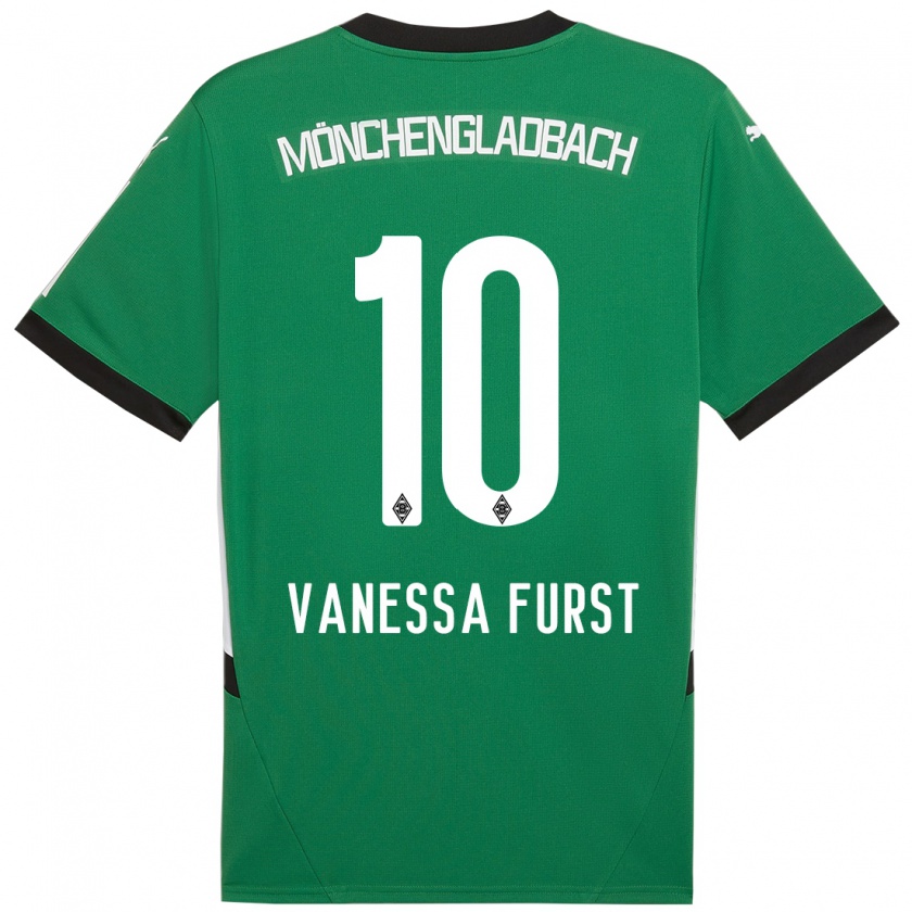 Kandiny Enfant Maillot Vanessa Fürst #10 Vert Blanc Tenues Extérieur 2024/25 T-Shirt