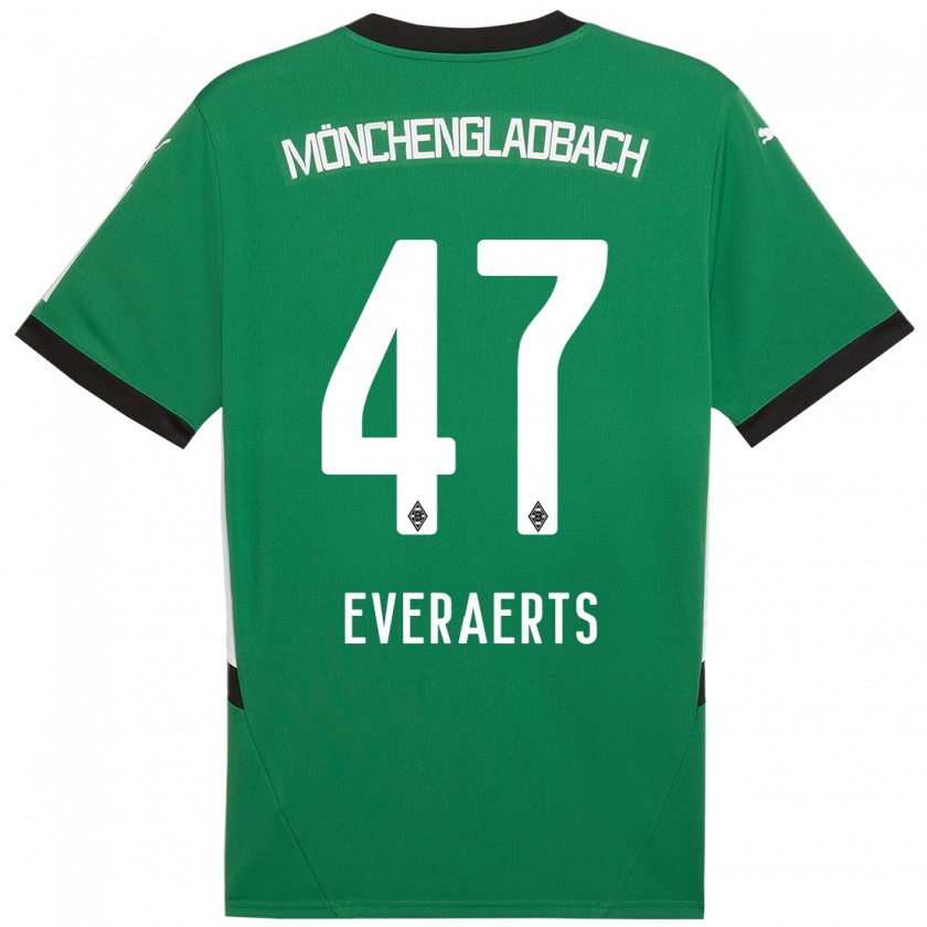 Kandiny Enfant Maillot Kim Everaerts #47 Vert Blanc Tenues Extérieur 2024/25 T-Shirt