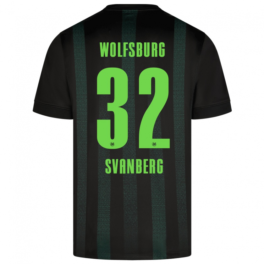 Kandiny Enfant Maillot Mattias Svanberg #32 Vert Foncé Tenues Extérieur 2024/25 T-Shirt