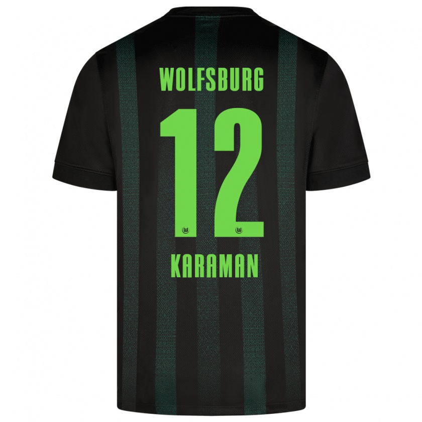 Kandiny Enfant Maillot Tarik Karaman #12 Vert Foncé Tenues Extérieur 2024/25 T-Shirt