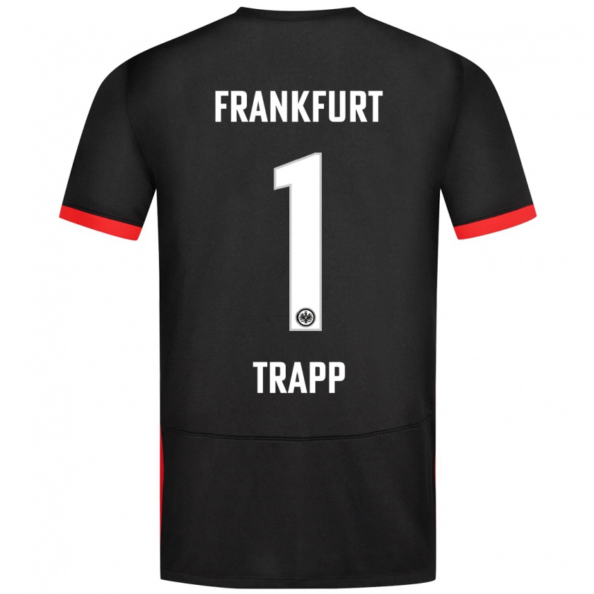 Kandiny Enfant Maillot Kevin Trapp #1 Noir Tenues Extérieur 2024/25 T-Shirt