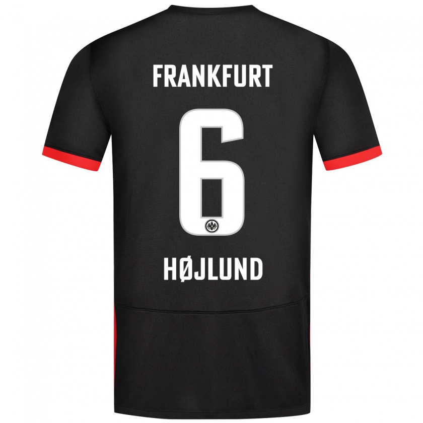 Kandiny Enfant Maillot Oscar Højlund #6 Noir Tenues Extérieur 2024/25 T-Shirt