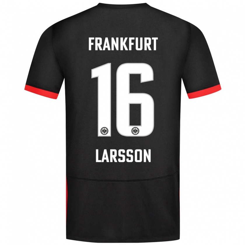 Kandiny Enfant Maillot Hugo Larsson #16 Noir Tenues Extérieur 2024/25 T-Shirt