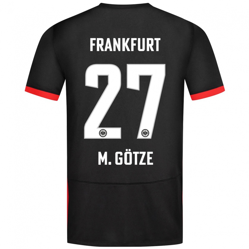 Kandiny Enfant Maillot Mario Götze #27 Noir Tenues Extérieur 2024/25 T-Shirt