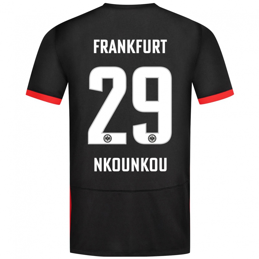 Kandiny Enfant Maillot Niels Nkounkou #29 Noir Tenues Extérieur 2024/25 T-Shirt