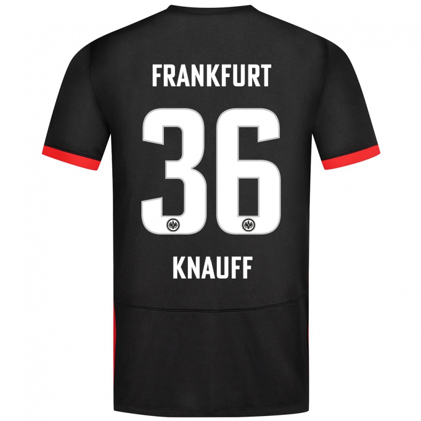 Kandiny Enfant Maillot Ansgar Knauff #36 Noir Tenues Extérieur 2024/25 T-Shirt