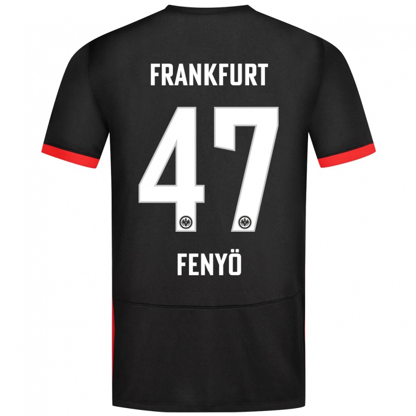 Kandiny Enfant Maillot Noah Fenyő #47 Noir Tenues Extérieur 2024/25 T-Shirt