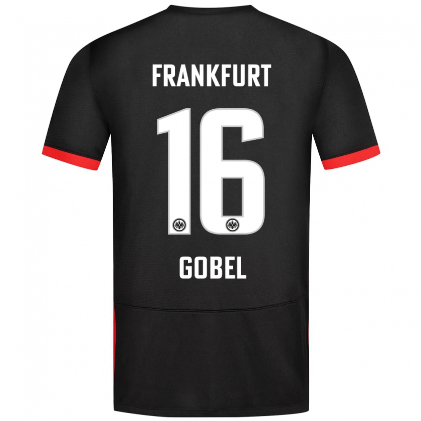 Kandiny Enfant Maillot Marlon Göbel #16 Noir Tenues Extérieur 2024/25 T-Shirt