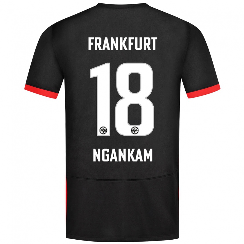 Kandiny Enfant Maillot Jessic Ngankam #18 Noir Tenues Extérieur 2024/25 T-Shirt