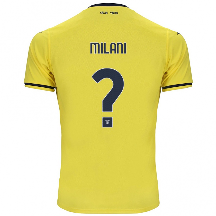 Kandiny Enfant Maillot Alessandro Milani #0 Jaune Tenues Extérieur 2024/25 T-Shirt