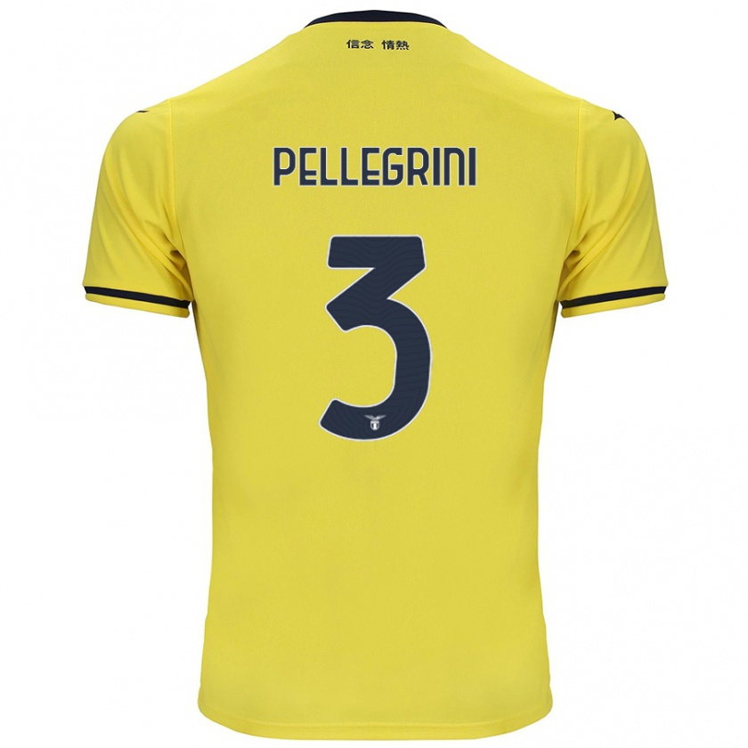 Kandiny Enfant Maillot Luca Pellegrini #3 Jaune Tenues Extérieur 2024/25 T-Shirt