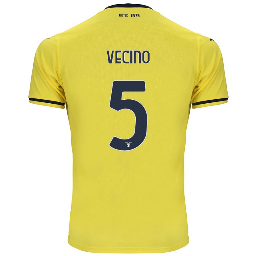 Kandiny Enfant Maillot Matías Vecino #5 Jaune Tenues Extérieur 2024/25 T-Shirt