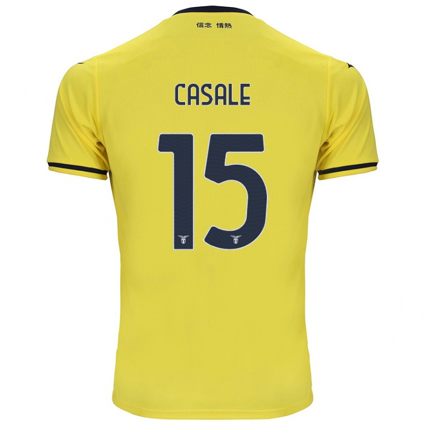 Kandiny Enfant Maillot Nicolò Casale #15 Jaune Tenues Extérieur 2024/25 T-Shirt