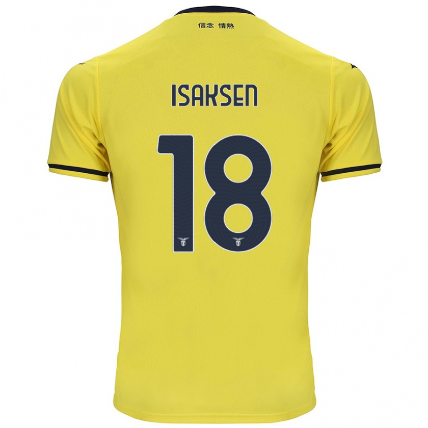 Kandiny Enfant Maillot Gustav Isaksen #18 Jaune Tenues Extérieur 2024/25 T-Shirt